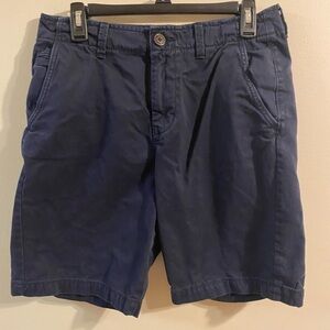 American Eagle Outfitters Navy Blue Flat Front Chino Shorts Size 30 Waist